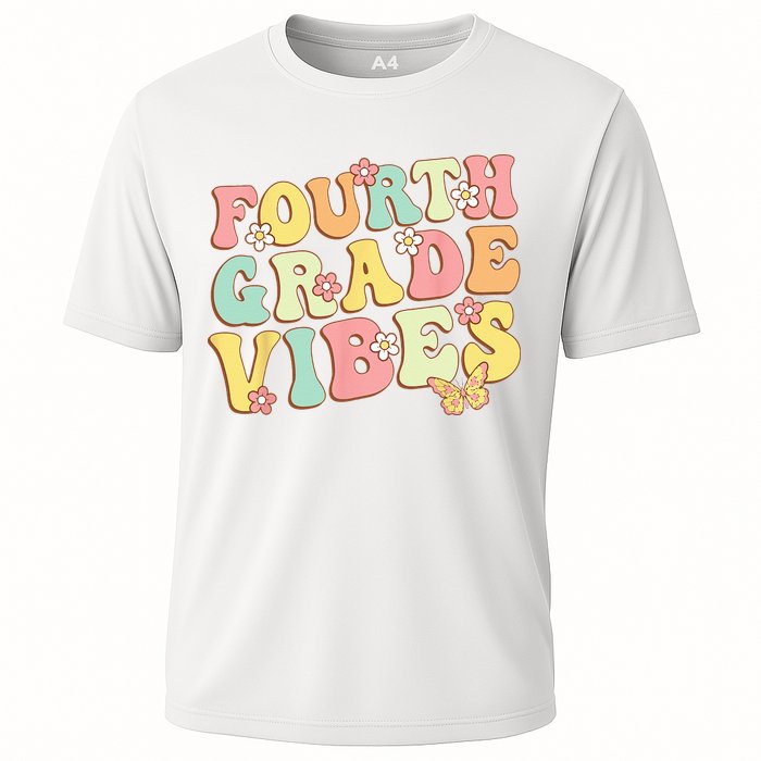 Fourth Grade Vibes Hello Team 4th Grade Teacher Kids Retro Cooling Performance Crew T-Shirt