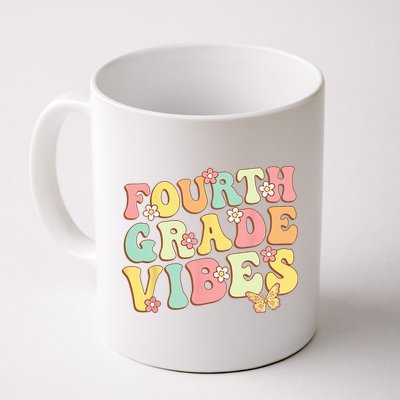 Fourth Grade Vibes Hello Team 4th Grade Teacher Kids Retro Mug