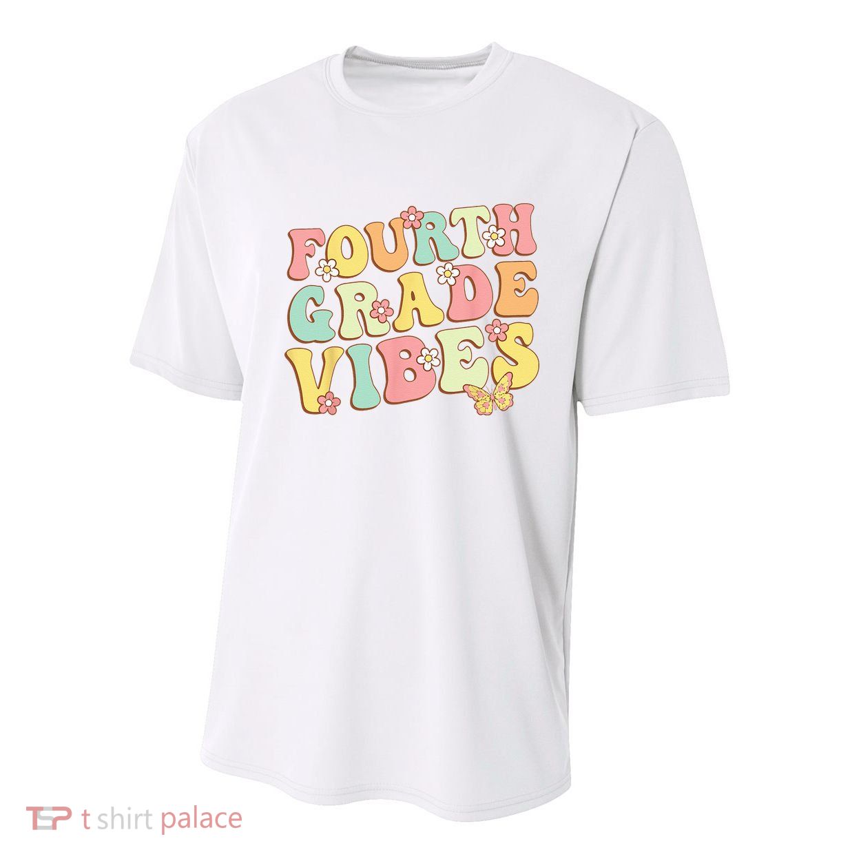 Fourth Grade Vibes Hello Team 4th Grade Teacher Kids Retro Youth Performance Sprint T-Shirt