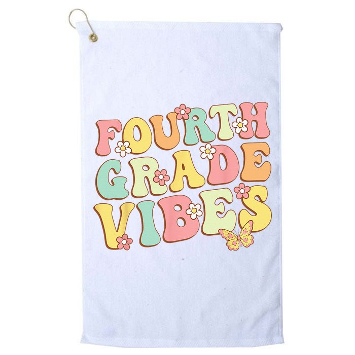 Fourth Grade Vibes Hello Team 4th Grade Teacher Kids Retro Golf Towel