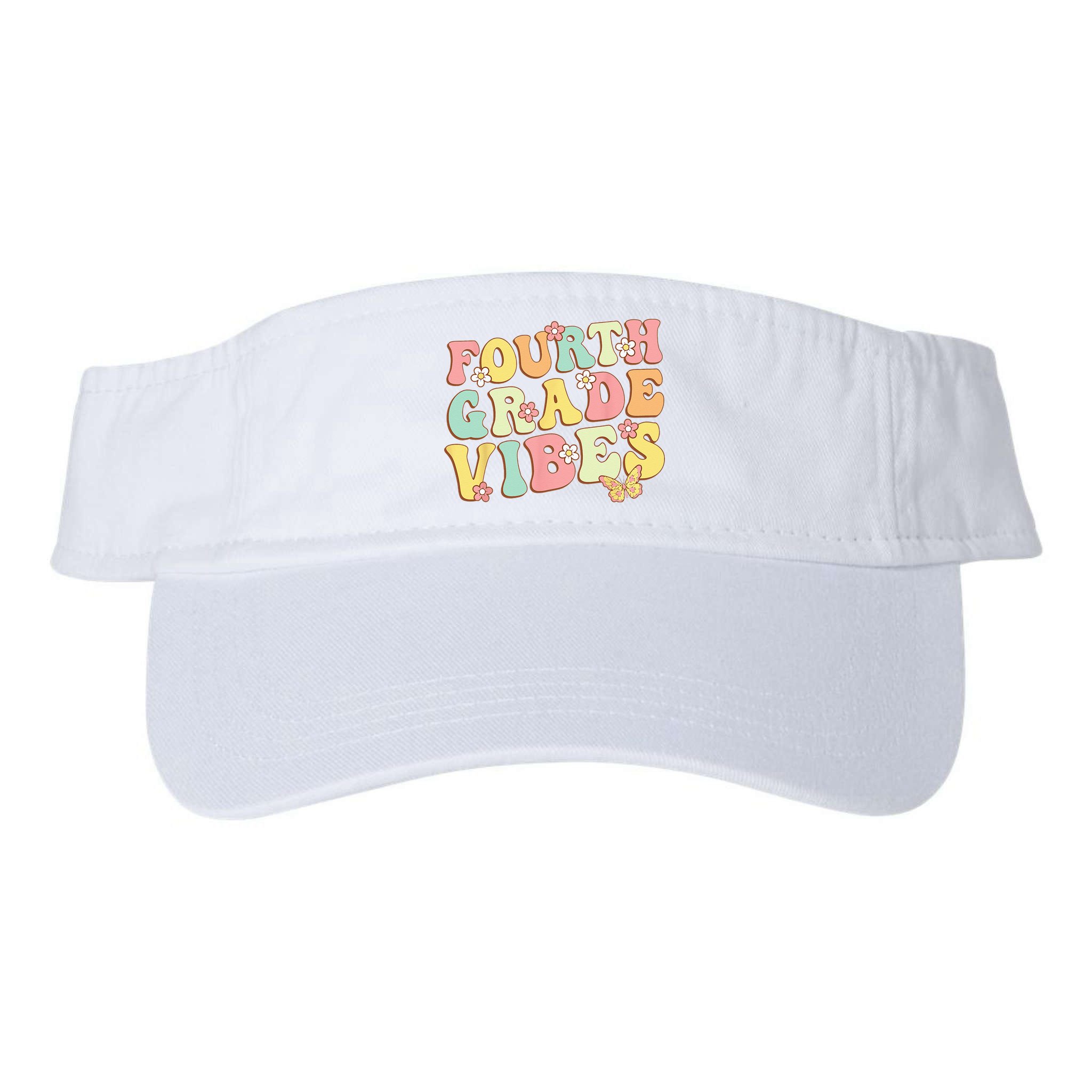 Fourth Grade Vibes Hello Team 4th Grade Teacher Kids Retro Visor