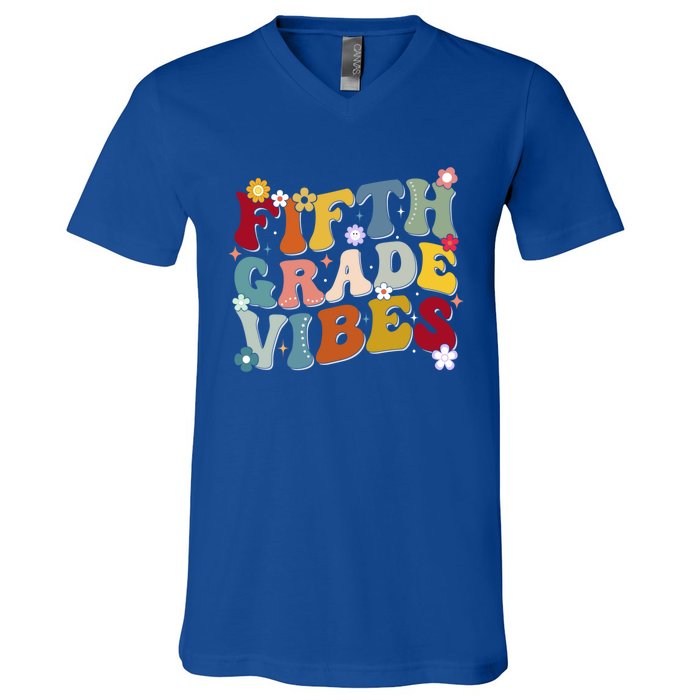 Fifth Grade Vibes Teacher And Students First Day Of School Cute Gift V-Neck T-Shirt