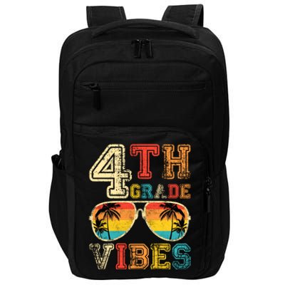 Fourth Grade Vibes Back To School Retro 4Th Grade Teacher Gift Impact Tech Backpack