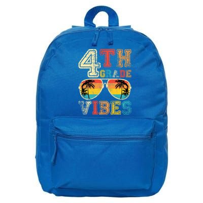 Fourth Grade Vibes Back To School Retro 4Th Grade Teacher Gift 16 in Basic Backpack