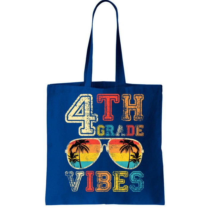 Fourth Grade Vibes Back To School Retro 4Th Grade Teacher Gift Tote Bag