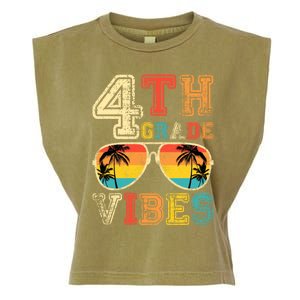 Fourth Grade Vibes Back To School Retro 4Th Grade Teacher Gift Garment-Dyed Women's Muscle Tee