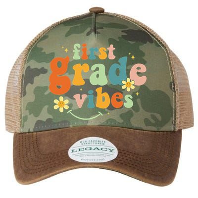 First Grade Vibes 1st Grade Team Retro 1st Day Of School Legacy Tie Dye Trucker Hat