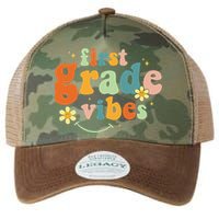 First Grade Vibes 1st Grade Team Retro 1st Day Of School Legacy Tie Dye Trucker Hat