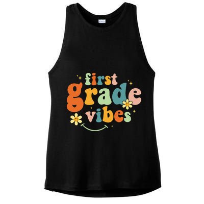 First Grade Vibes 1st Grade Team Retro 1st Day Of School Ladies PosiCharge Tri-Blend Wicking Tank