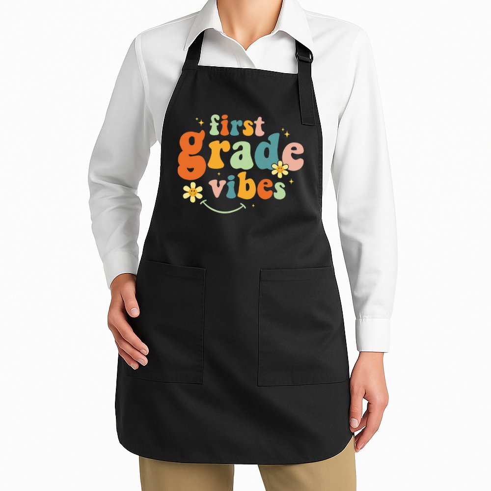 First Grade Vibes 1st Grade Team Retro 1st Day Of School Apron