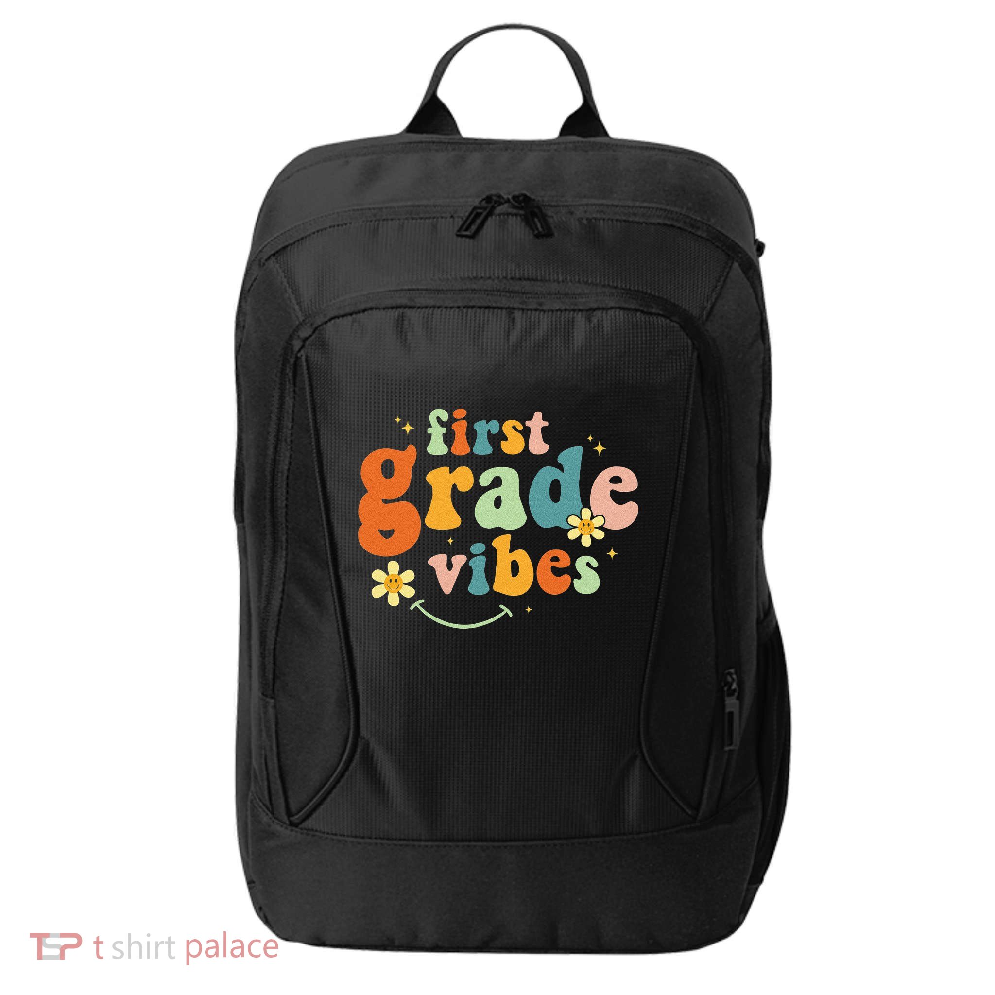 First Grade Vibes 1st Grade Team Retro 1st Day Of School City Backpack