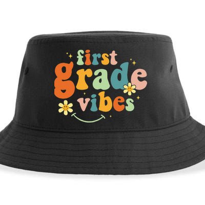 First Grade Vibes 1st Grade Team Retro 1st Day Of School Sustainable Bucket Hat