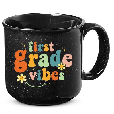 First Grade Vibes 1st Grade Team Retro 1st Day Of School 15oz Campfire Ceramic Mug