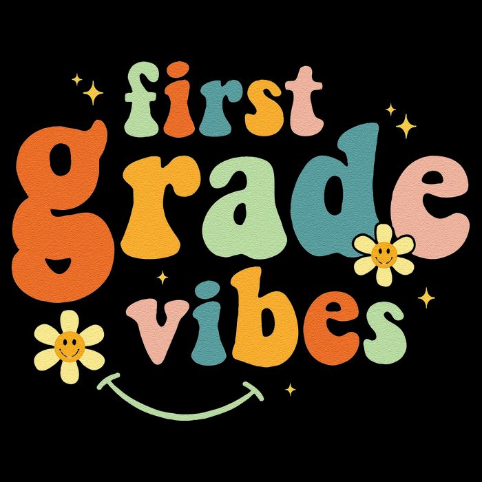 First Grade Vibes 1st Grade Team Retro 1st Day Of School Drawstring Bag