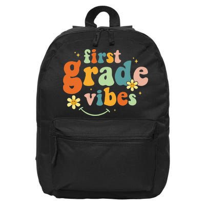 First Grade Vibes 1st Grade Team Retro 1st Day Of School 16 in Basic Backpack