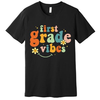 First Grade Vibes 1st Grade Team Retro 1st Day Of School Premium T-Shirt