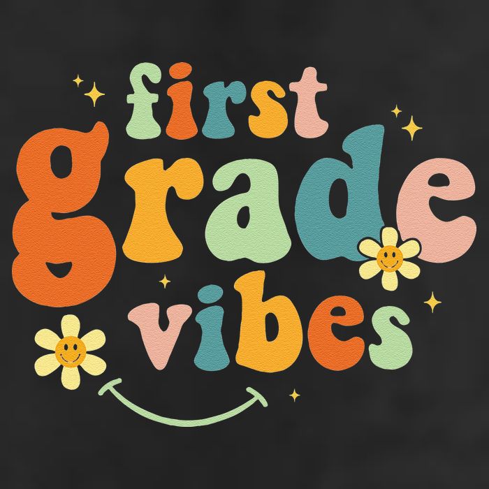 First Grade Vibes 1st Grade Team Retro 1st Day Of School 25L Jumbo Tote