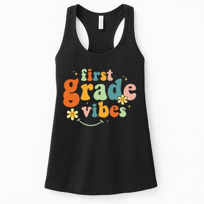 First Grade Vibes 1st Grade Team Retro 1st Day Of School Womens Tank Top