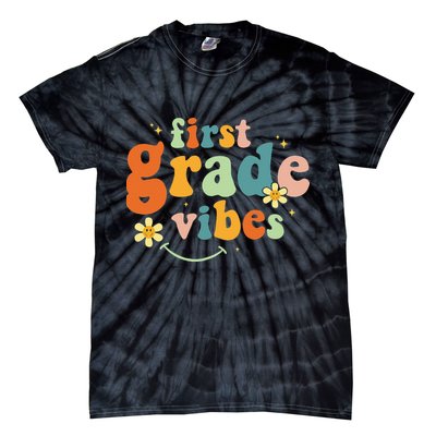 First Grade Vibes 1st Grade Team Retro 1st Day Of School Tie-Dye T-Shirt