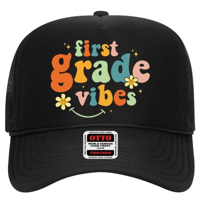 First Grade Vibes 1st Grade Team Retro 1st Day Of School Trucker Hat