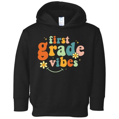 First Grade Vibes 1st Grade Team Retro 1st Day Of School Toddler Hoodie