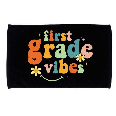 First Grade Vibes 1st Grade Team Retro 1st Day Of School Microfiber Hand Towel