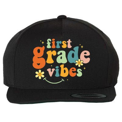 First Grade Vibes 1st Grade Team Retro 1st Day Of School Wool Snapback Cap