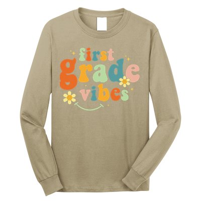 First Grade Vibes 1st Grade Team Retro 1st Day Of School Long Sleeve Shirt