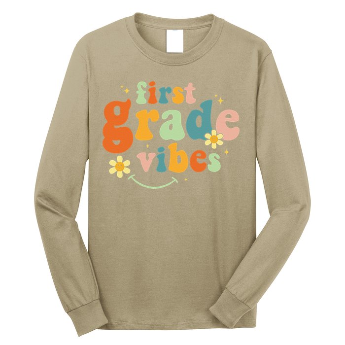 First Grade Vibes 1st Grade Team Retro 1st Day Of School Long Sleeve Shirt