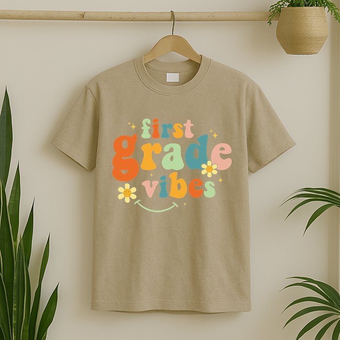 First Grade Vibes 1st Grade Team Retro 1st Day Of School T-Shirt