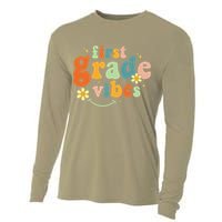 First Grade Vibes 1st Grade Team Retro 1st Day Of School Cooling Performance Long Sleeve Crew