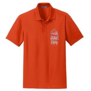 Fourth Grade Vibes Back To School Vibrant Picture Funny Gift Dry Zone Grid Polo