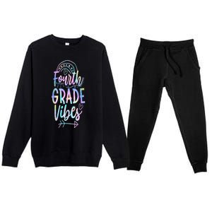 Fourth Grade Vibes Back To School Vibrant Picture Funny Gift Premium Crewneck Sweatsuit Set