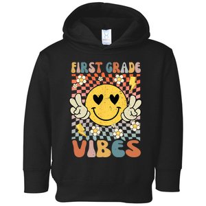 First Grade Vibes 1st Grade Retro Teacher 1st Day Of School Toddler Hoodie