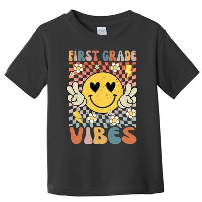 First Grade Vibes 1st Grade Retro Teacher 1st Day Of School Toddler T-Shirt