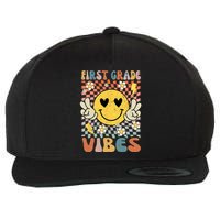 First Grade Vibes 1st Grade Retro Teacher 1st Day Of School Wool Snapback Cap