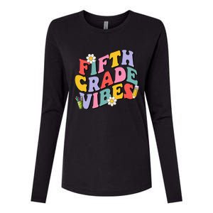 Fifth Grade Vibes Back To School 5th Grade Team 1st Day Womens Cotton Relaxed Long Sleeve T-Shirt