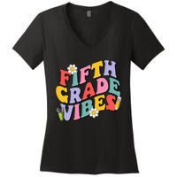 Fifth Grade Vibes Back To School 5th Grade Team 1st Day Women's V-Neck T-Shirt