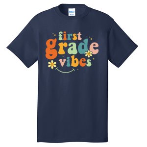 First Grade Vibes 1st Grade Team Retro 1st Day Of School Gift Tall T-Shirt