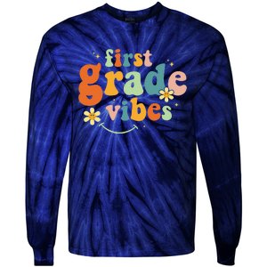 First Grade Vibes 1st Grade Team Retro 1st Day Of School Gift Tie-Dye Long Sleeve Shirt