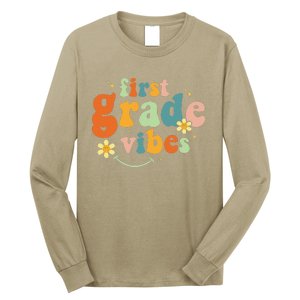 First Grade Vibes 1st Grade Team Retro 1st Day Of School Gift Long Sleeve Shirt