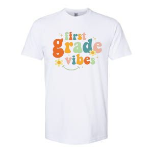 First Grade Vibes 1st Grade Team Retro 1st Day Of School Gift Softstyle CVC T-Shirt