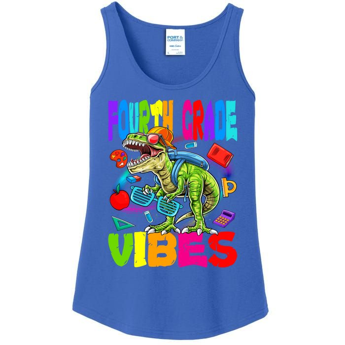 Fourth Grade Vibes Dinosaur Back To School Gift Ladies Essential Tank