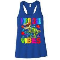 Fourth Grade Vibes Dinosaur Back To School Gift Women's Racerback Tank