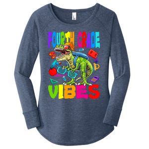 Fourth Grade Vibes Dinosaur Back To School Gift Women's Perfect Tri Tunic Long Sleeve Shirt