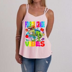 Fourth Grade Vibes Dinosaur Back To School Gift Women's Strappy Tank