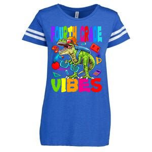 Fourth Grade Vibes Dinosaur Back To School Gift Enza Ladies Jersey Football T-Shirt