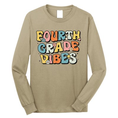 Fourth Grade Vibes 4th Grade Team Retro 1st Day Of School Gift Long Sleeve Shirt