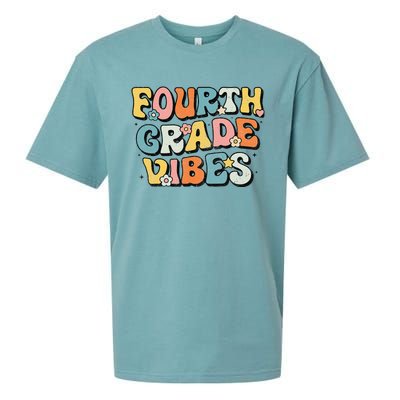 Fourth Grade Vibes 4th Grade Team Retro 1st Day Of School Gift Sueded Cloud Jersey T-Shirt