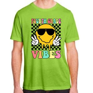 Fourth Grade Vibes Hippie Smile Face Peace Back To School Gift Adult ChromaSoft Performance T-Shirt